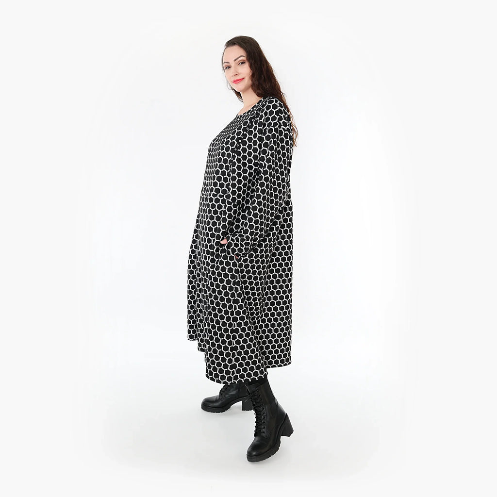 AKH Fashion Kleid 6984 Velora, Schwarz/Weiß