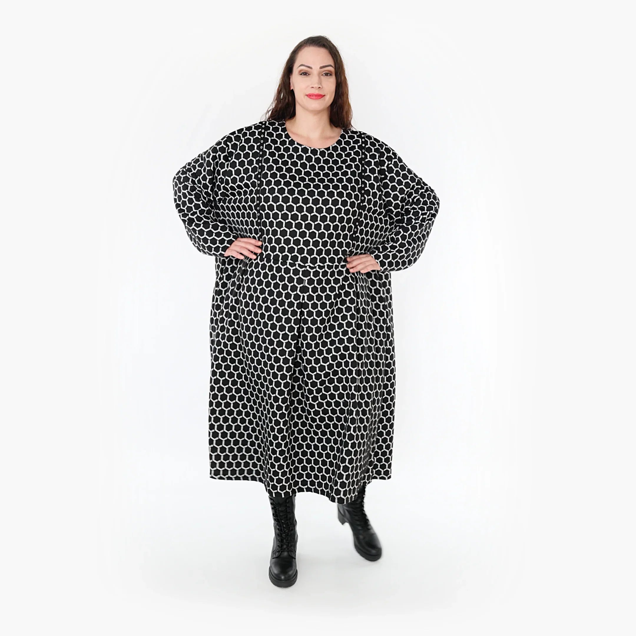 AKH Fashion Kleid 6984 Velora, Schwarz/Weiß