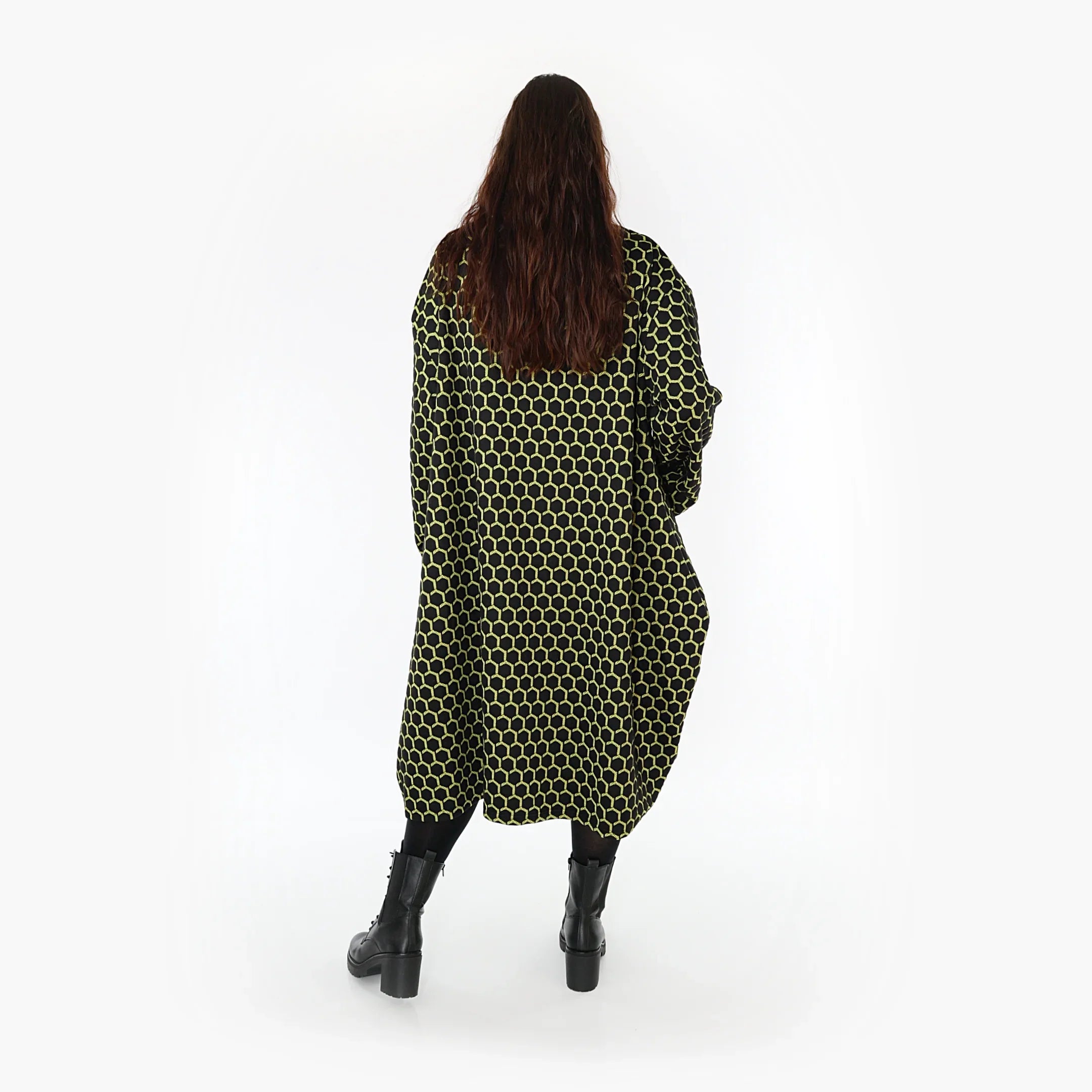 AKH Fashion Kleid 6859 Velora, Schwarz/Lime