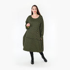 AKH Fashion Kleid 6859 Velora, Schwarz/Lime