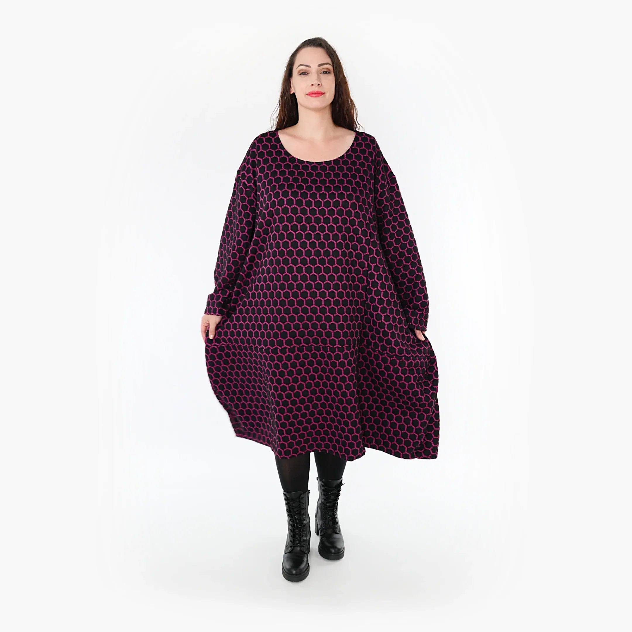 Robe AKH 6859, Noir-Fuchsia