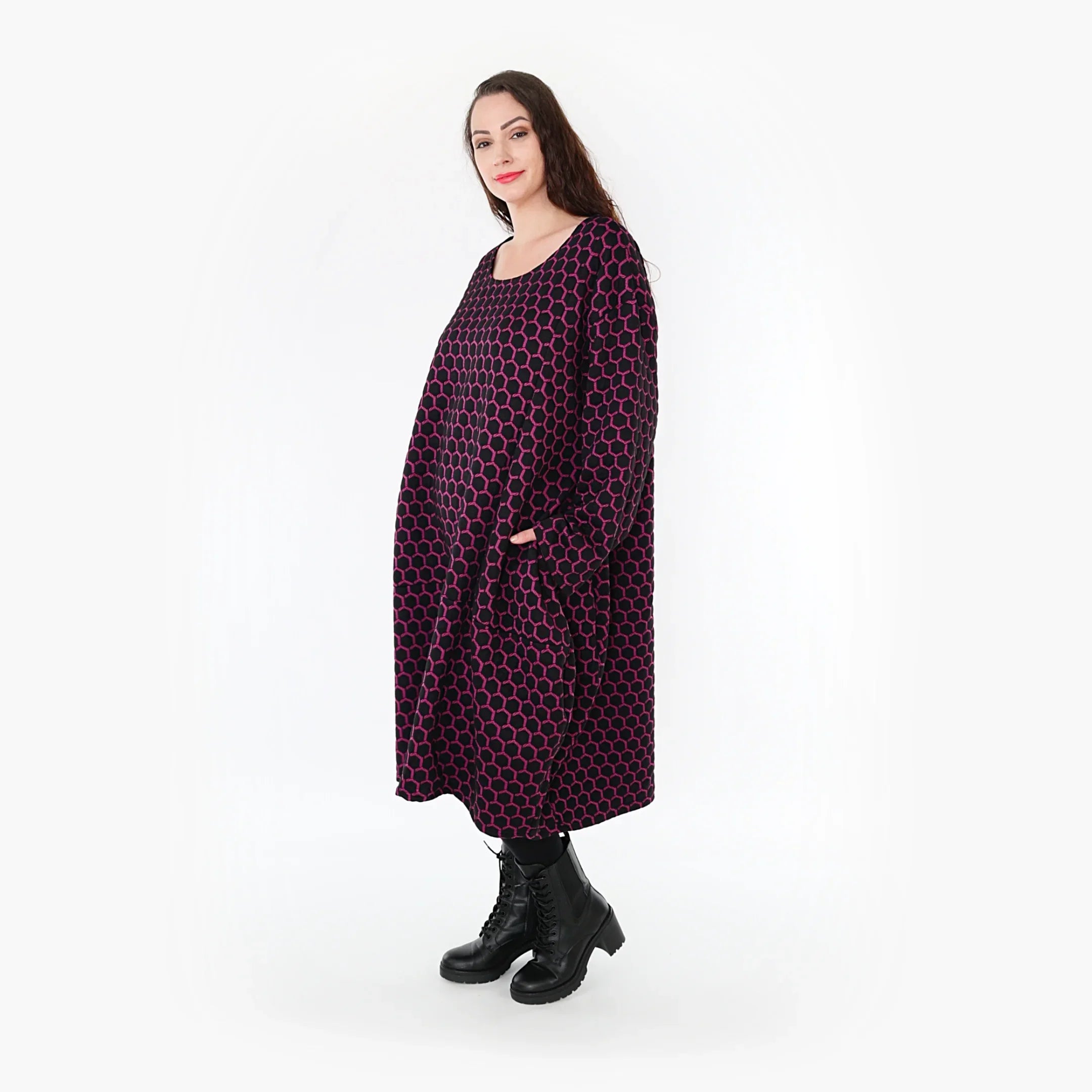Robe AKH 6859, Noir-Fuchsia