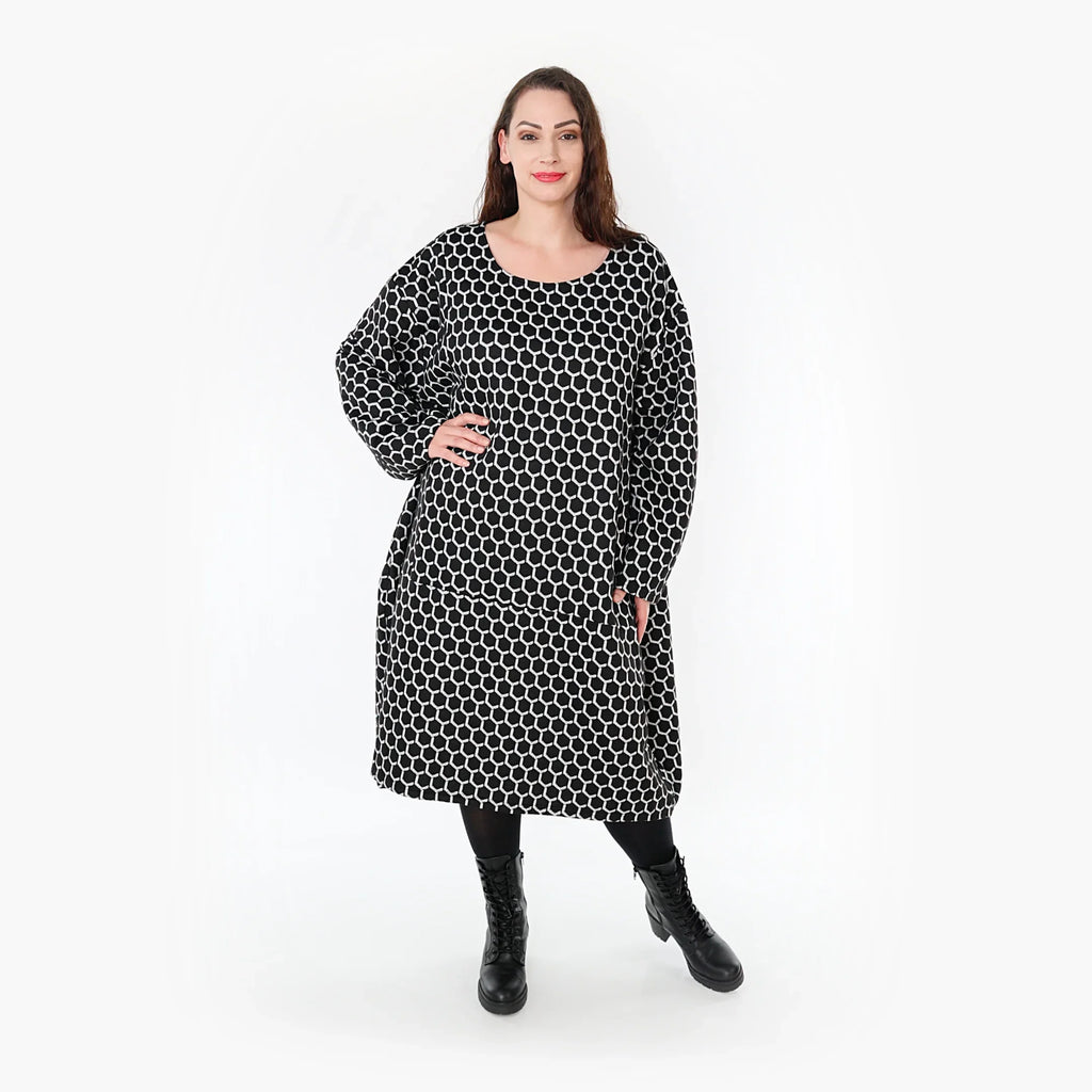 AKH Fashion Kleid 6859 Velora, Schwarz/Weiß