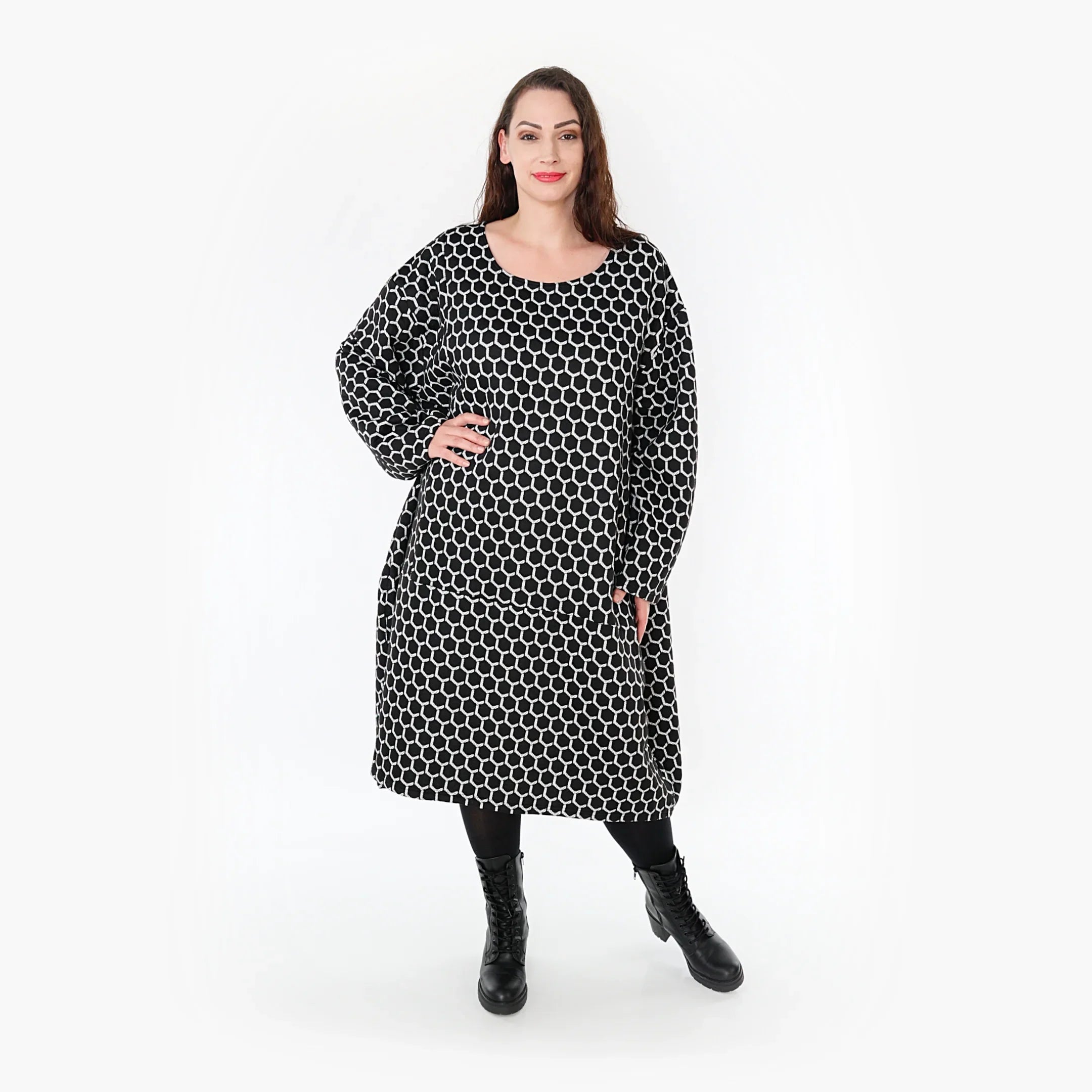 AKH Fashion Kleid 6859 Velora, Schwarz/Weiß