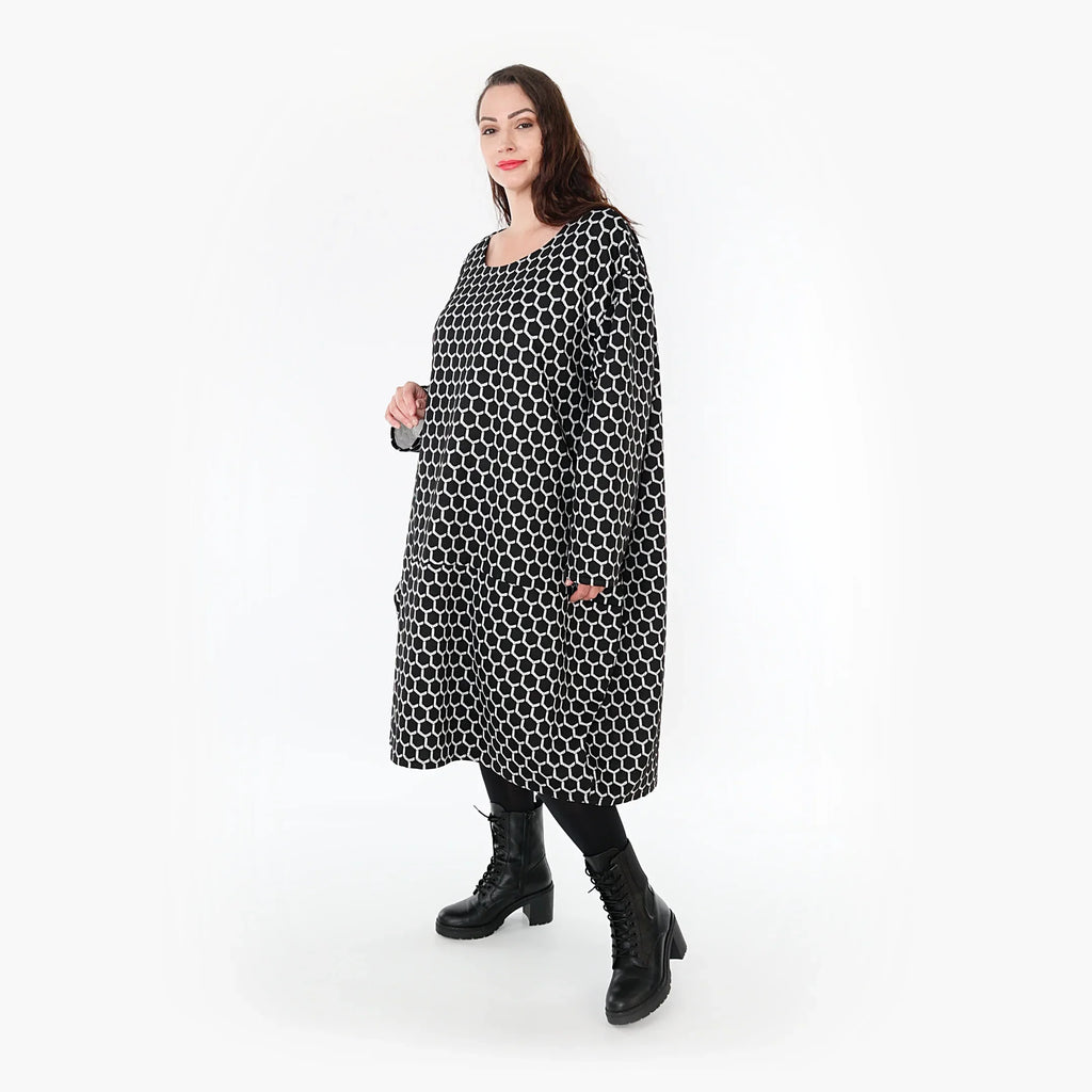 AKH Fashion Kleid 6859 Velora, Schwarz/Weiß