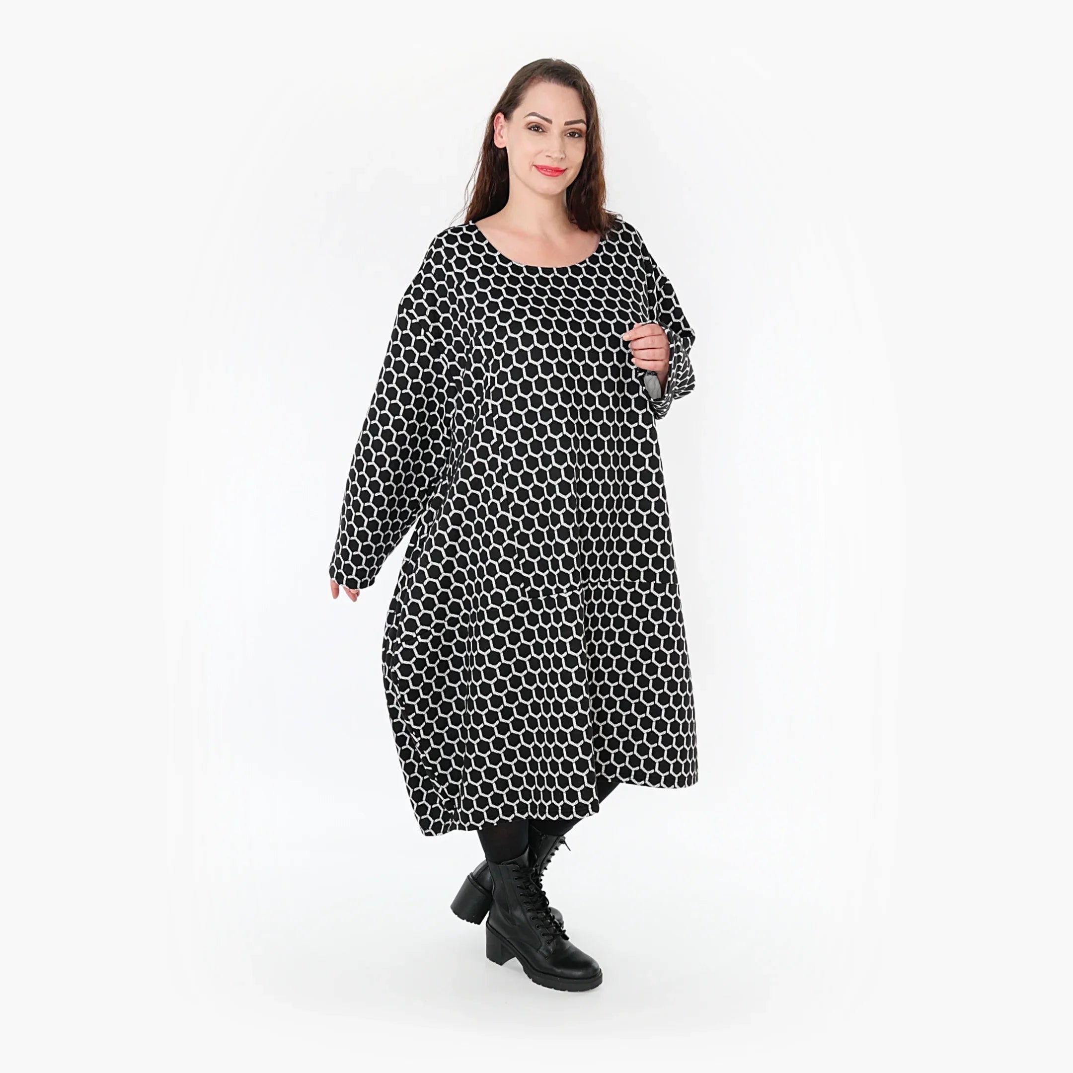 AKH Fashion Kleid 6859 Velora, Schwarz/Weiß