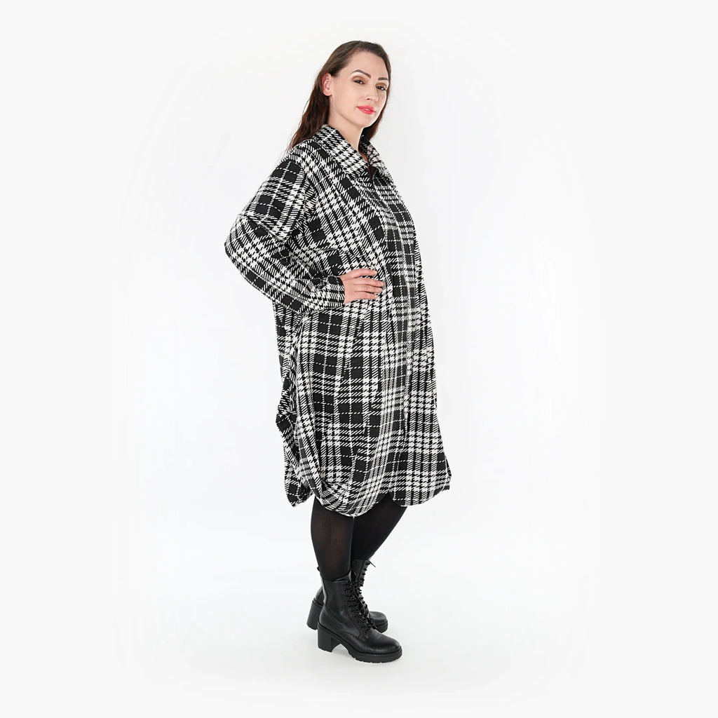 AKH Fashion Mantel 1424 Leona, Weiß/Schwarz