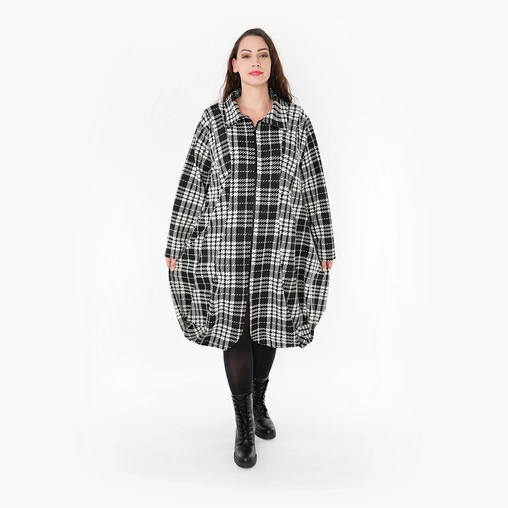 AKH Fashion Mantel 1424 Leona, Weiß/Schwarz