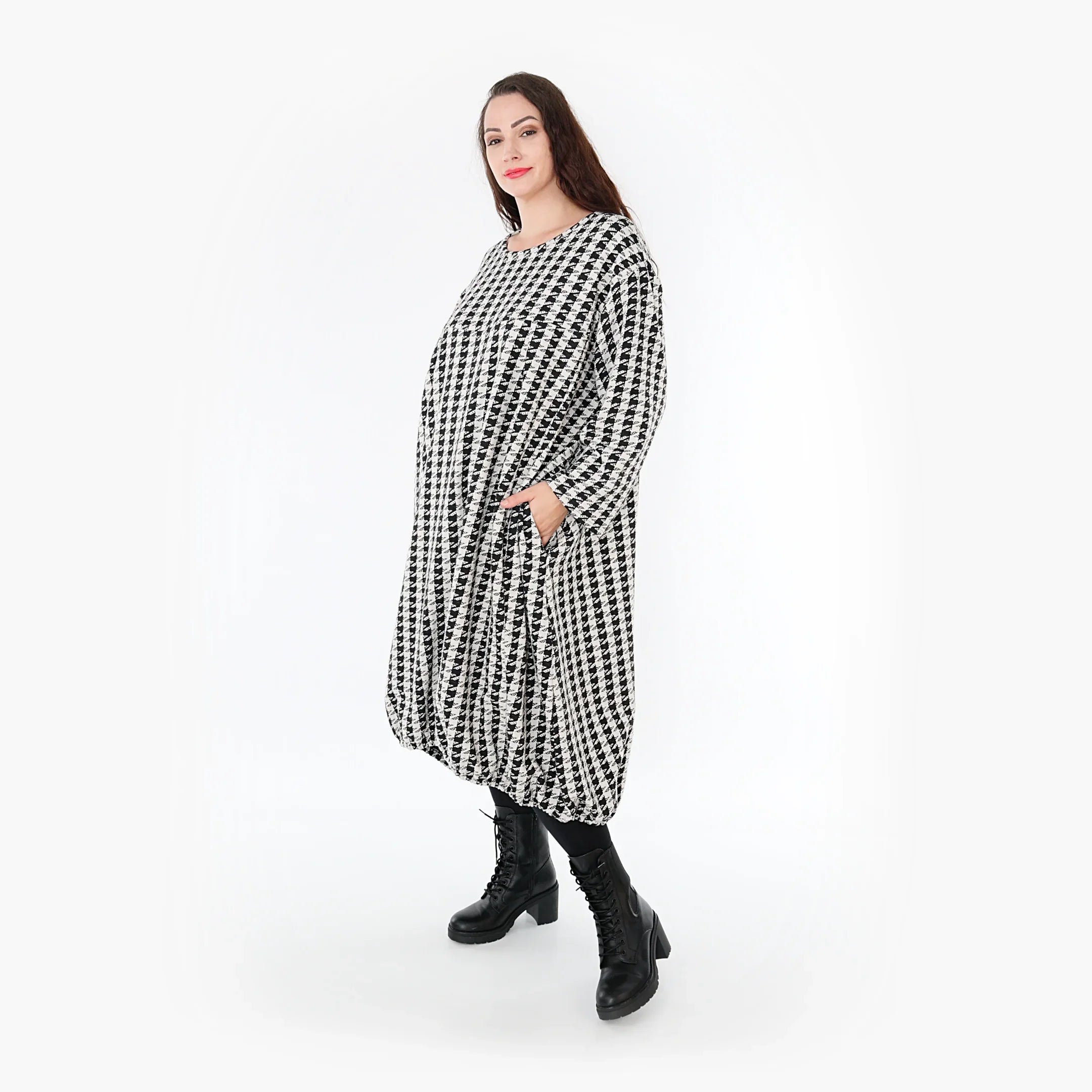 AKH Fashion Kleid 6947 Madeleine, Weiß/Schwarz