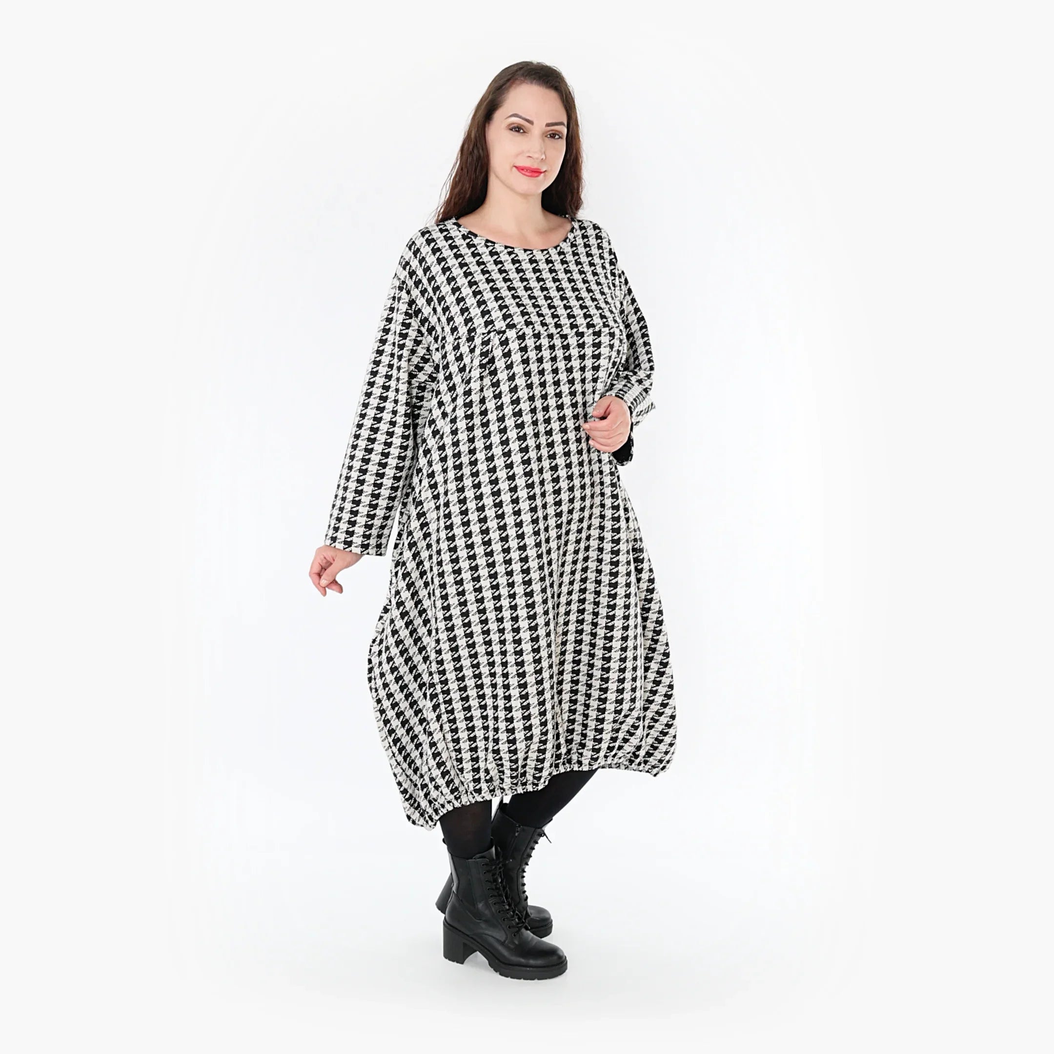 AKH Fashion Kleid 6947 Madeleine, Weiß/Schwarz