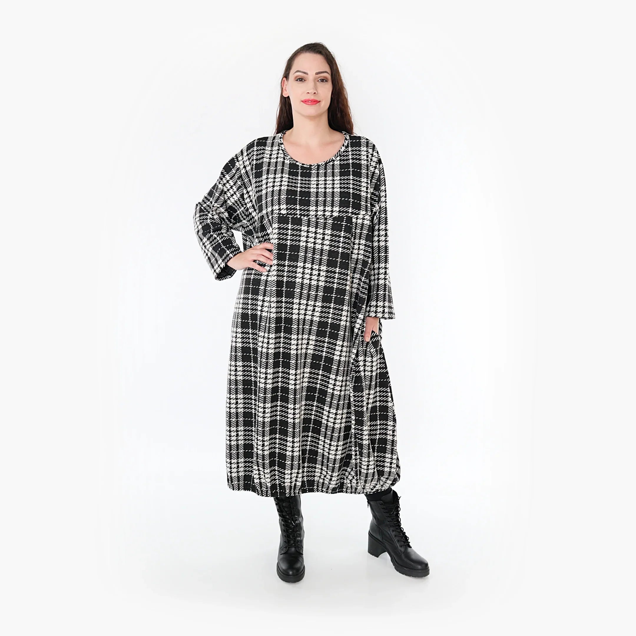 AKH Fashion Kleid 6947 Leona, Weiß/Schwarz
