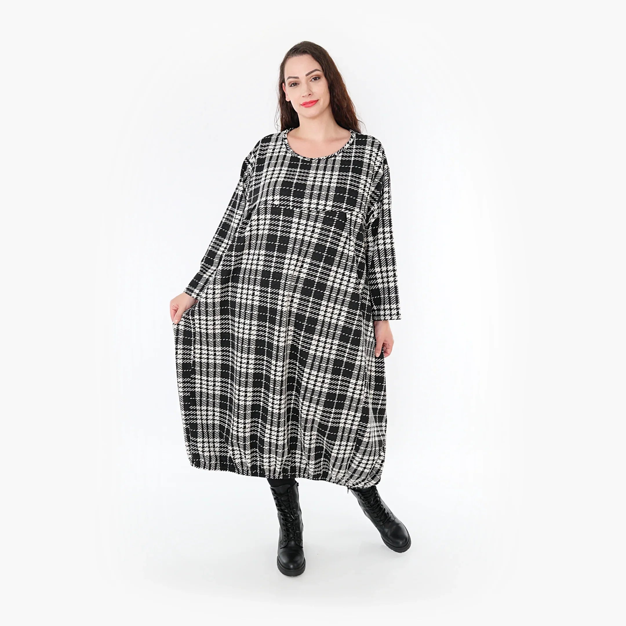 AKH Fashion Kleid 6947 Leona, Weiß/Schwarz