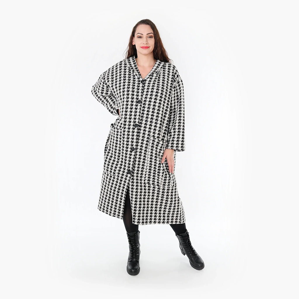AKH Fashion Mantel 6979 Madeleine, Weiß/Schwarz