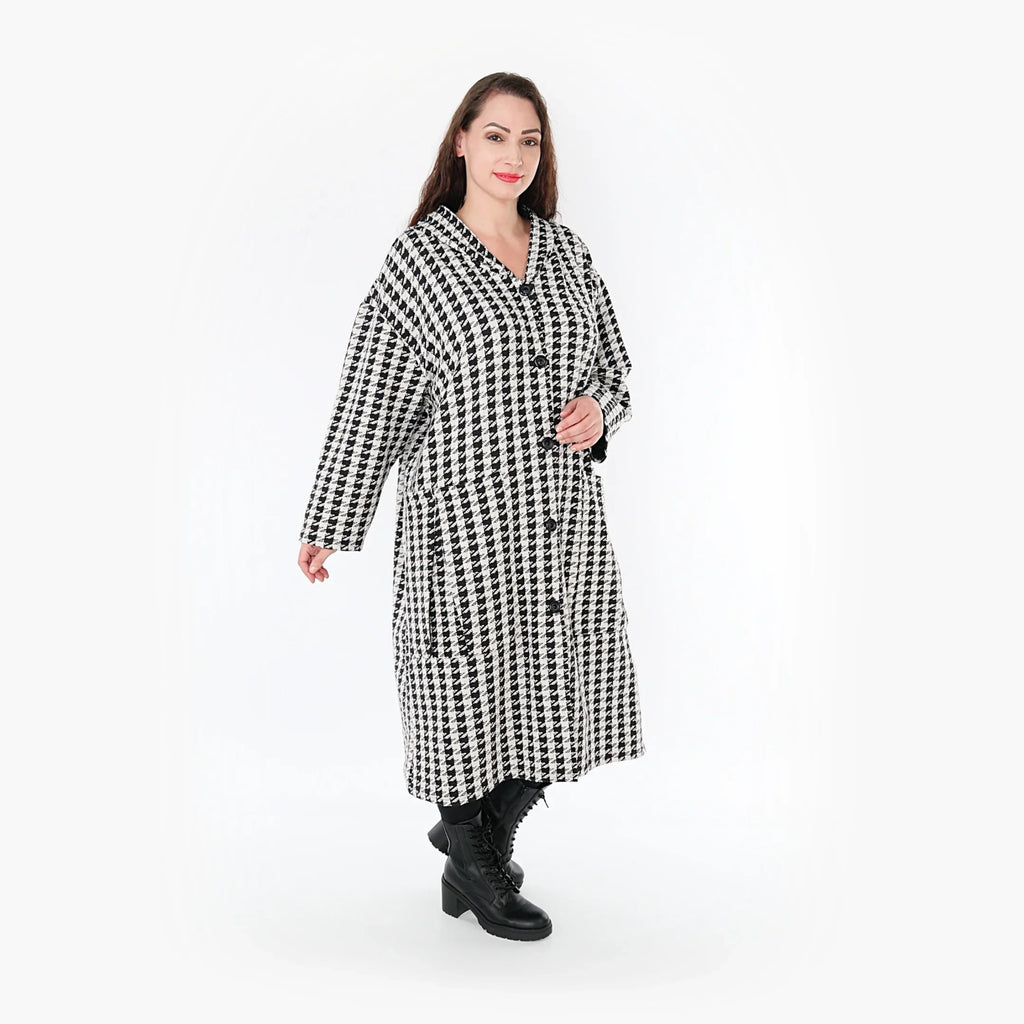 AKH Fashion Mantel 6979 Madeleine, Weiß/Schwarz