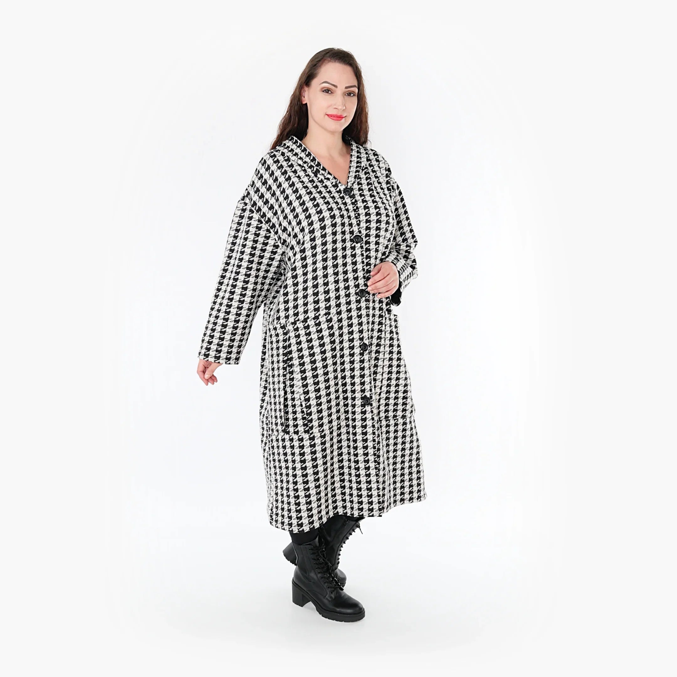 AKH Fashion Mantel 6979 Madeleine, Weiß/Schwarz