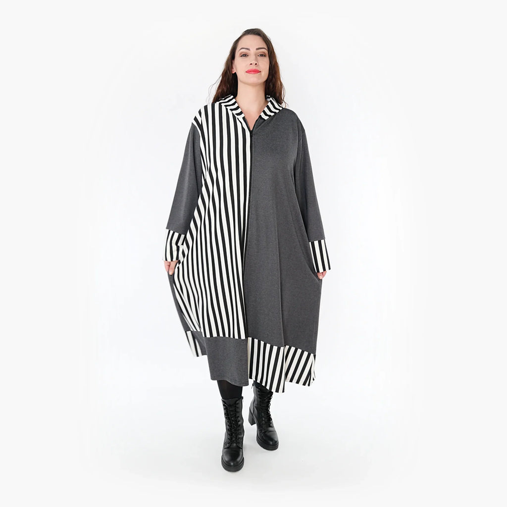 AKH Fashion Mantel 6990 Luisa, Grau/Weiß