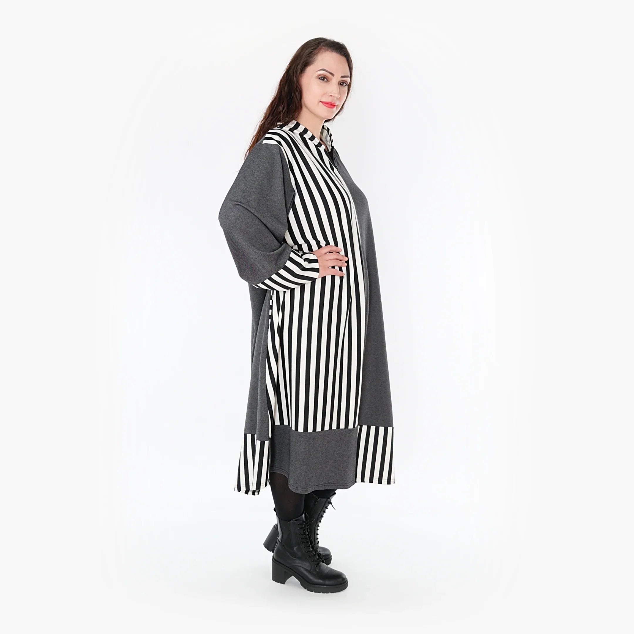 AKH Fashion Mantel 6990 Luisa, Grau/Weiß