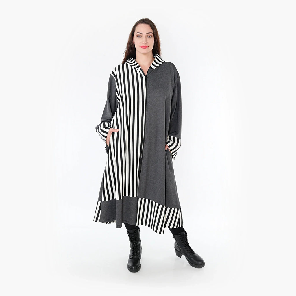 AKH Fashion Mantel 6990 Luisa, Grau/Weiß