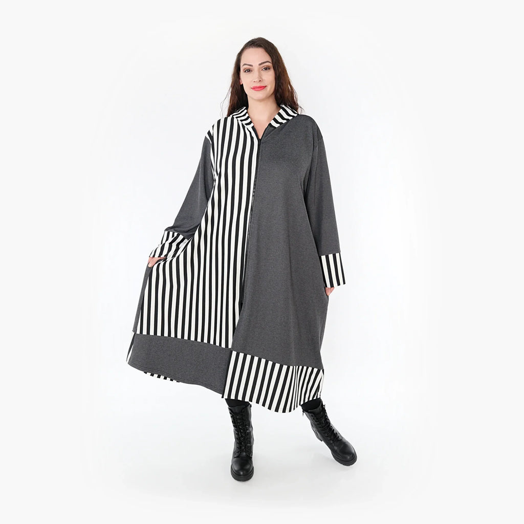 AKH Fashion Mantel 6990 Luisa, Grau/Weiß