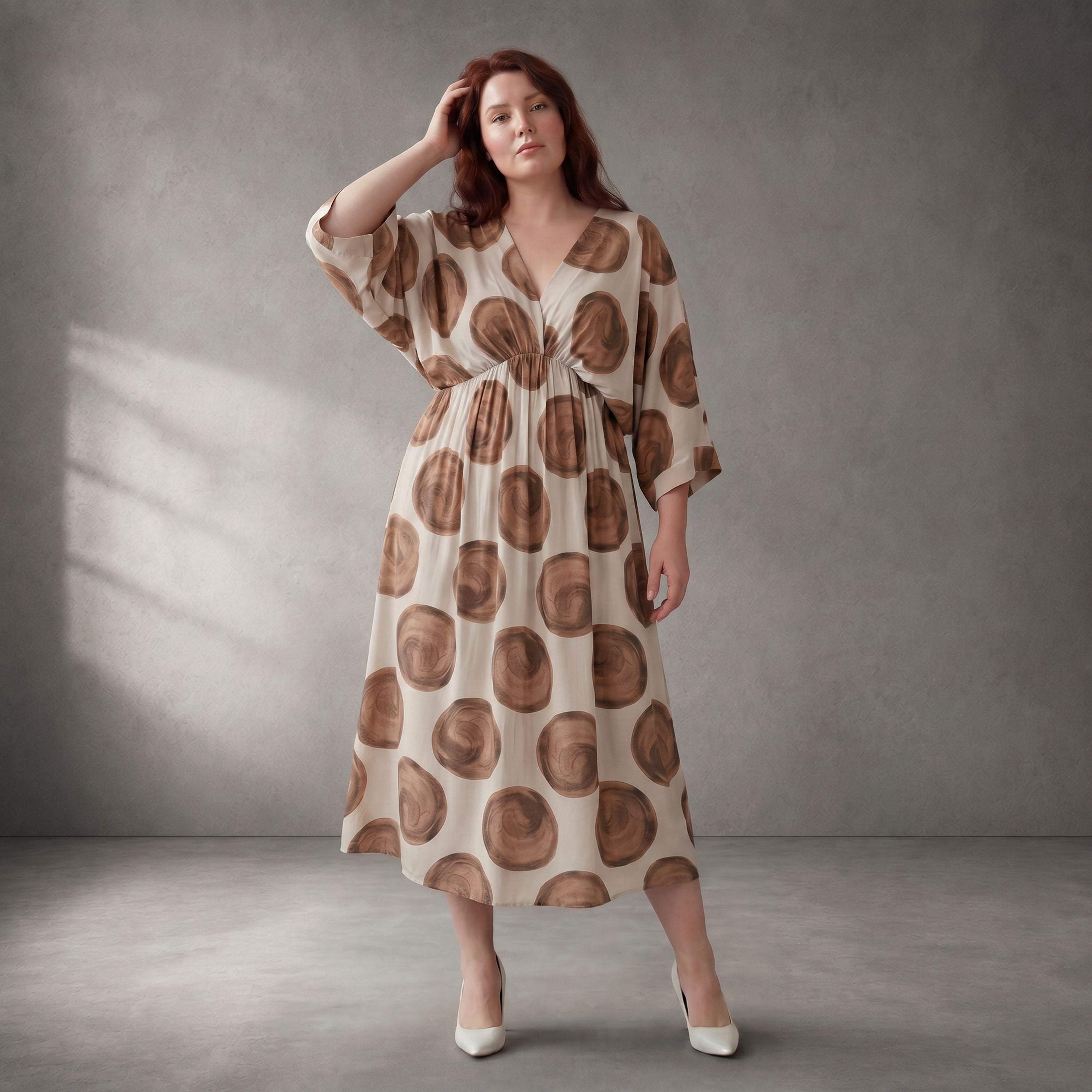Funky Diva Kleid 26001, Ecru-Braun