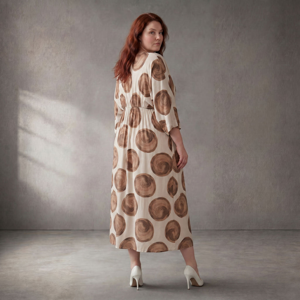Funky Diva Kleid 26001, Ecru-Braun