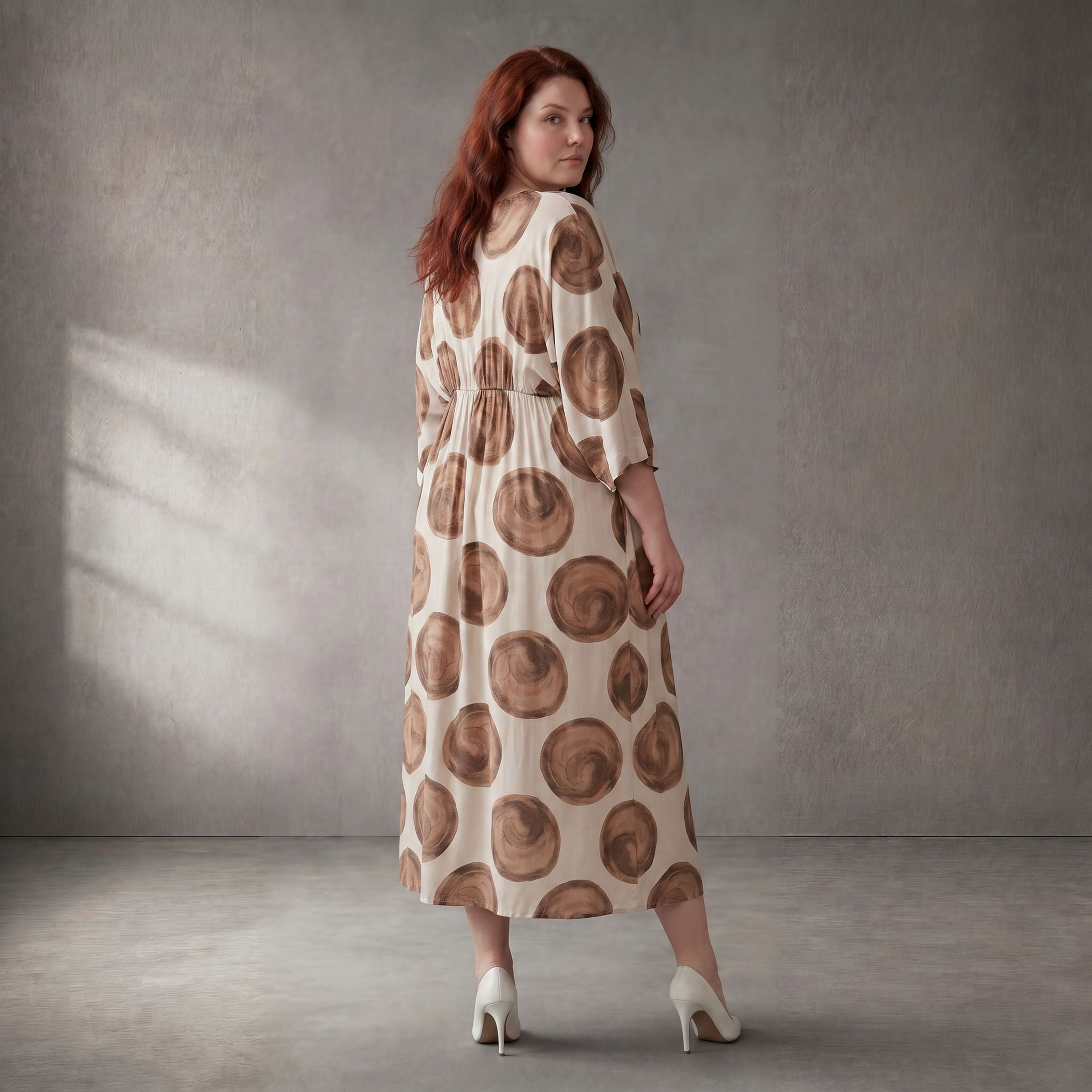 Funky Diva Kleid 26001, Ecru-Braun