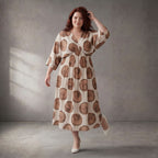 Funky Diva Kleid 26001, Ecru-Braun