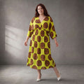 Funky Diva Kleid 26001, Gelb-Braun