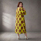 Funky Diva Kleid 26001, Gelb-Braun