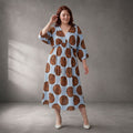 Funky Diva Kleid 26001, Hellblau-Braun