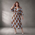 Funky Diva Kleid 26001, Hellblau-Braun