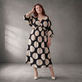 Funky Diva Kleid 26001, Schwarz-Beige