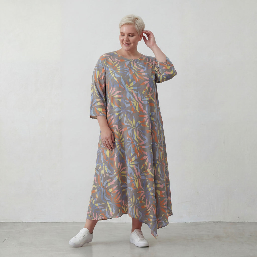 AKH Fashion Kleid 1927 Leandra, Grau-Multi