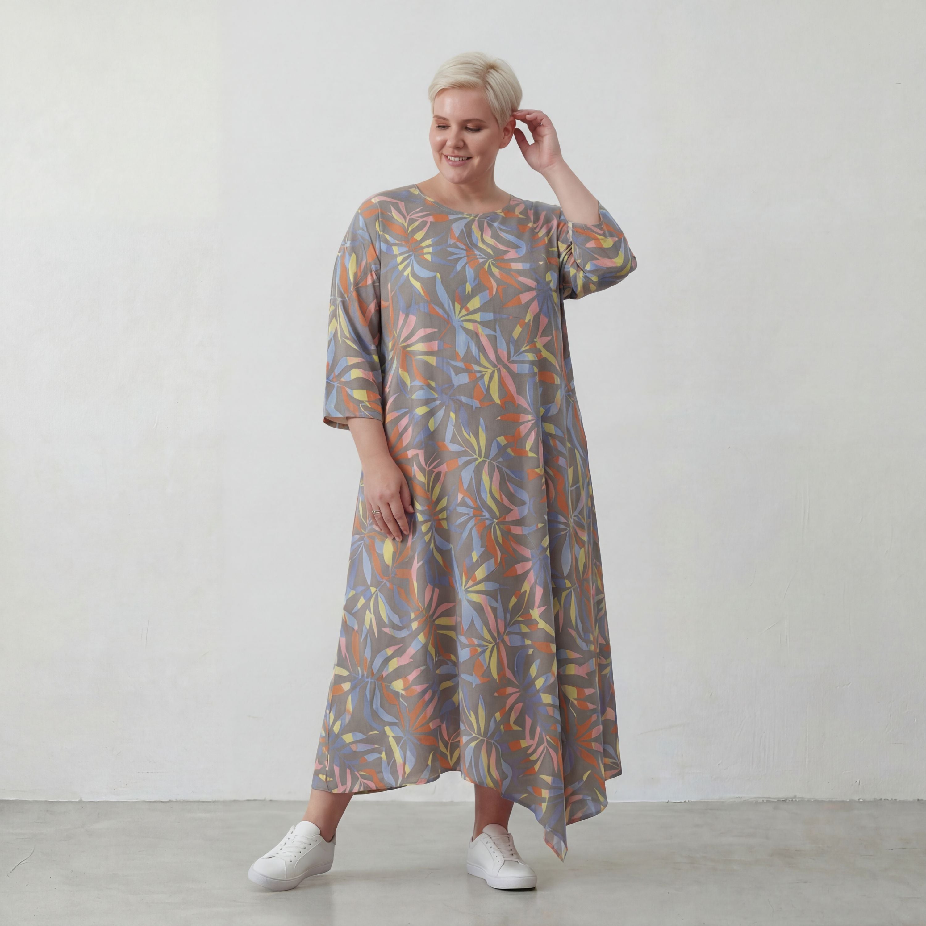 AKH Fashion Kleid 1927 Leandra, Grau-Multi