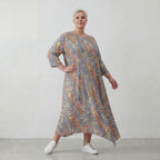 AKH Fashion Kleid 1927 Leandra, Grau-Multi