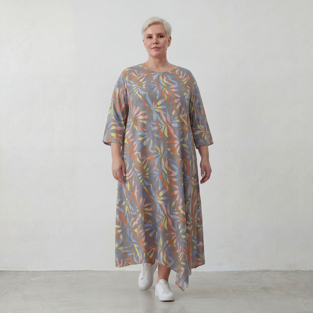 AKH Fashion Kleid 1927 Leandra, Grau-Multi