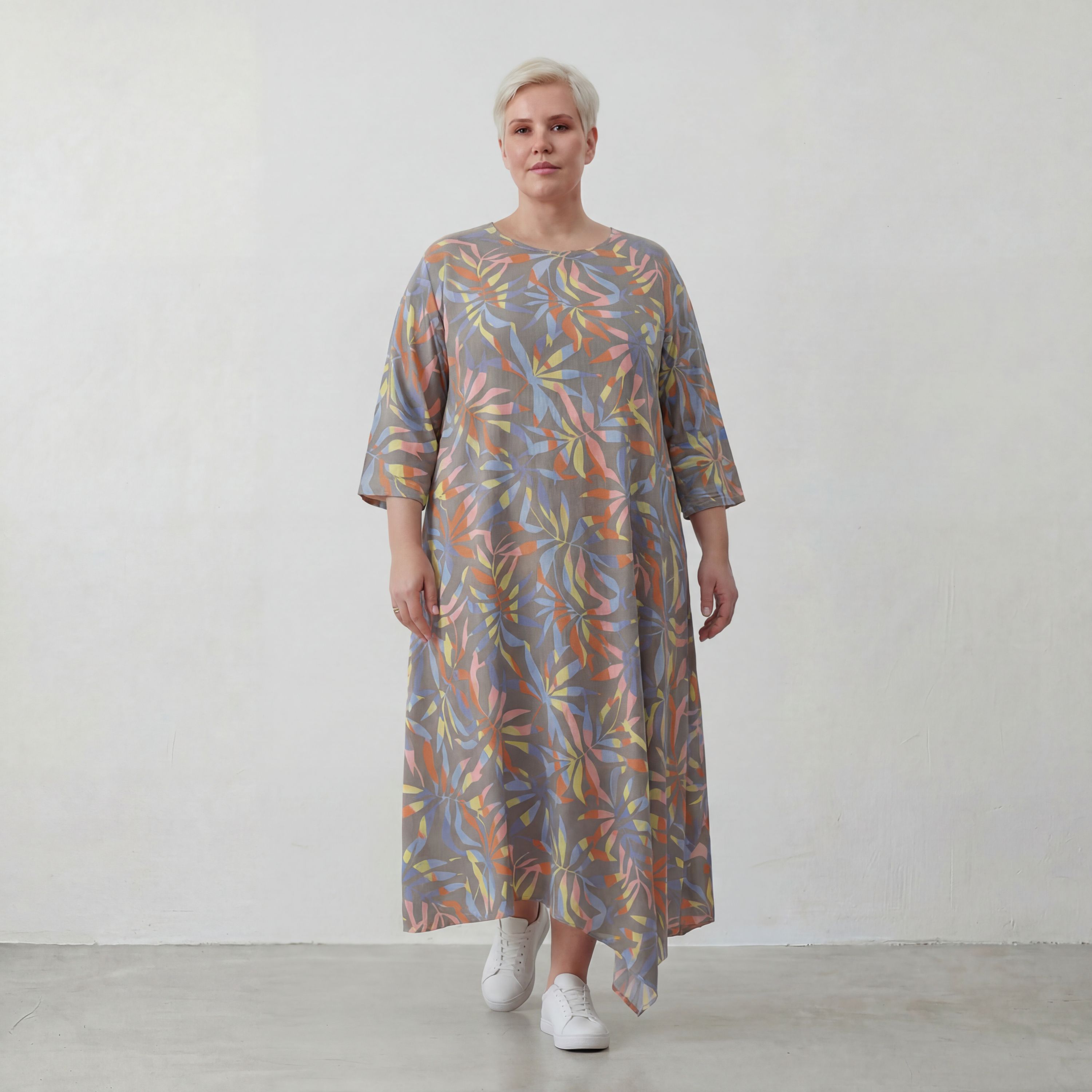 AKH Fashion Kleid 1927 Leandra, Grau-Multi