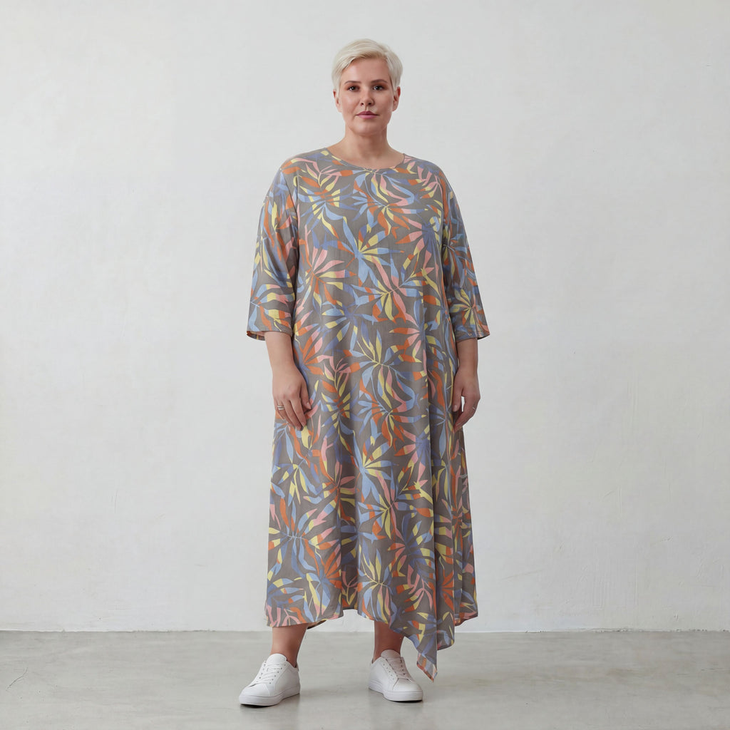 AKH Fashion Kleid 1927 Leandra, Grau-Multi