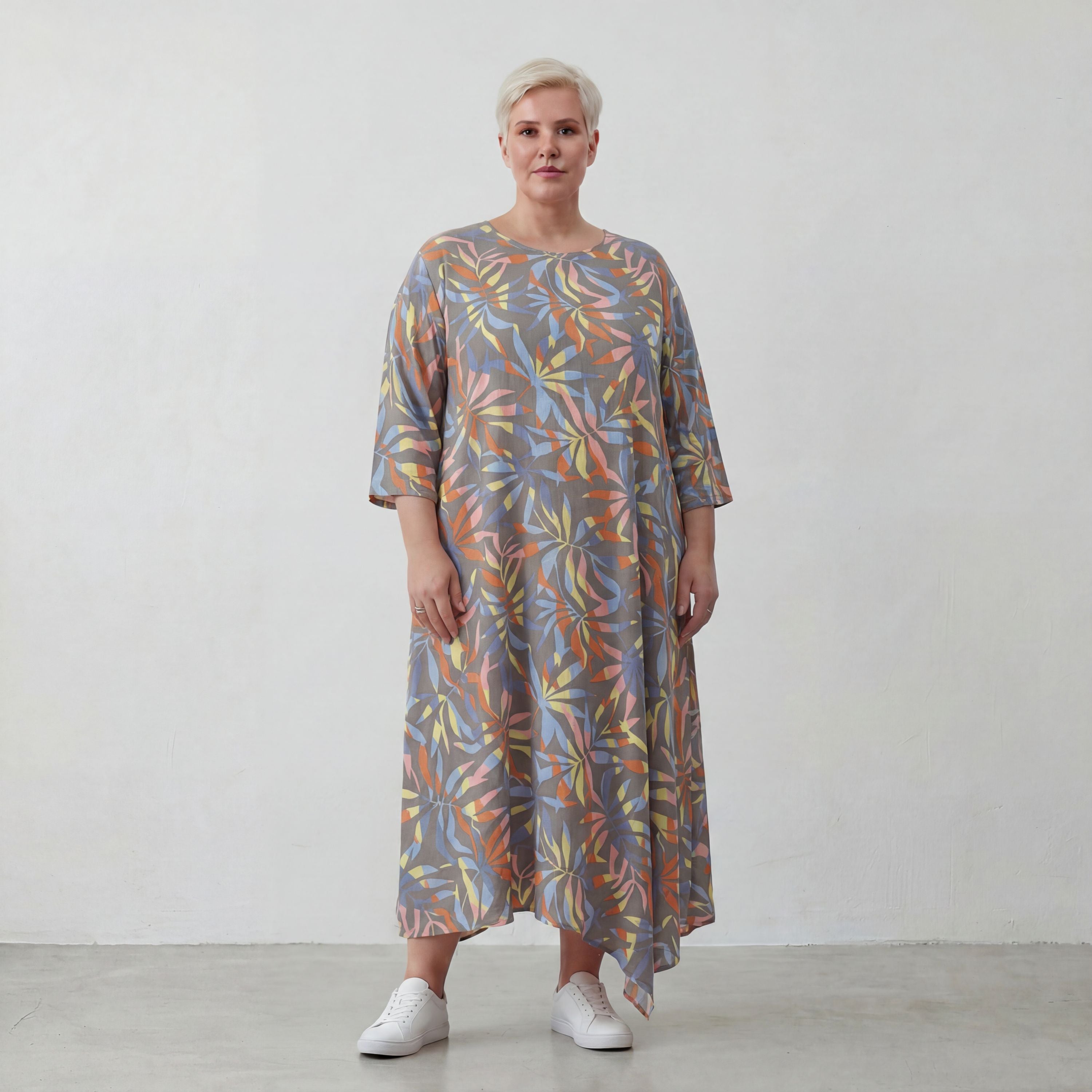 AKH Fashion Kleid 1927 Leandra, Grau-Multi