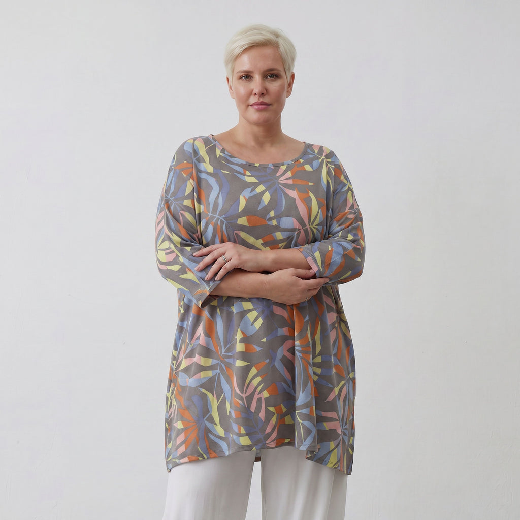 AKH Fashion Shirt 593 Leandra, Grau-Multi