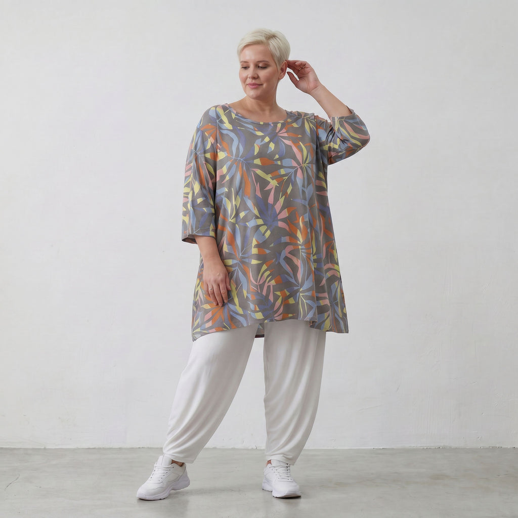 AKH Fashion Shirt 593 Leandra, Grau-Multi