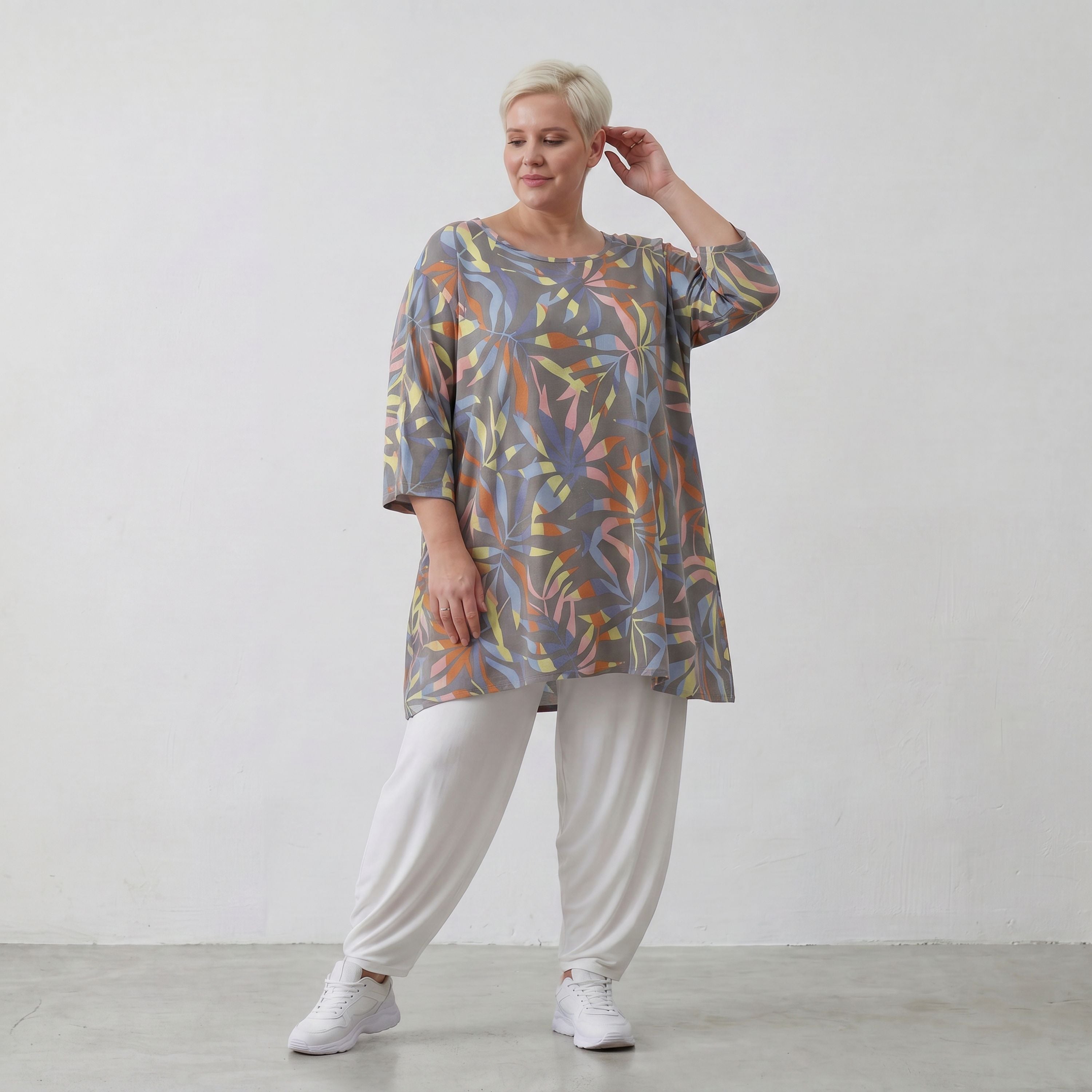 AKH Fashion Shirt 593 Leandra, Grau-Multi