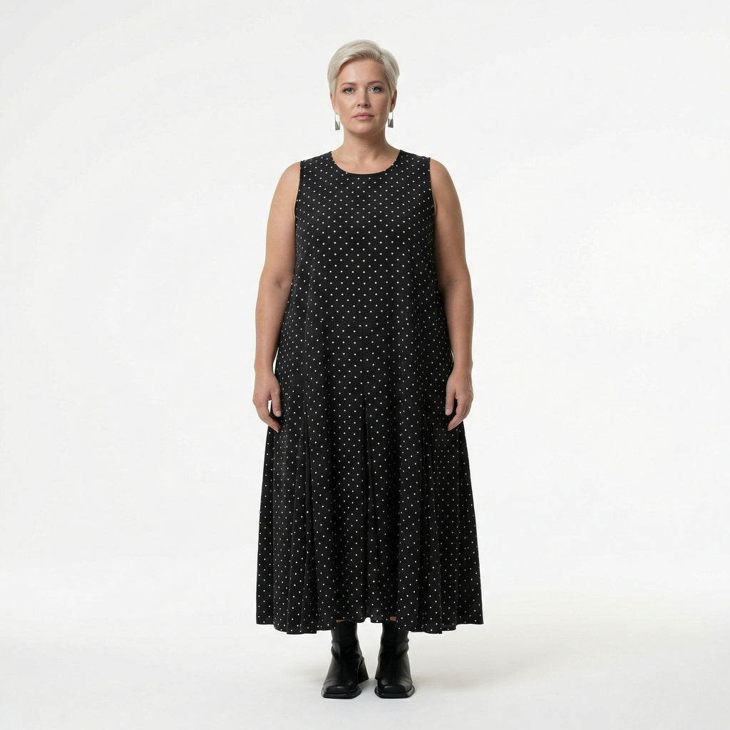 AKH Premium 6972 Kleid, Schwarz-Weiß