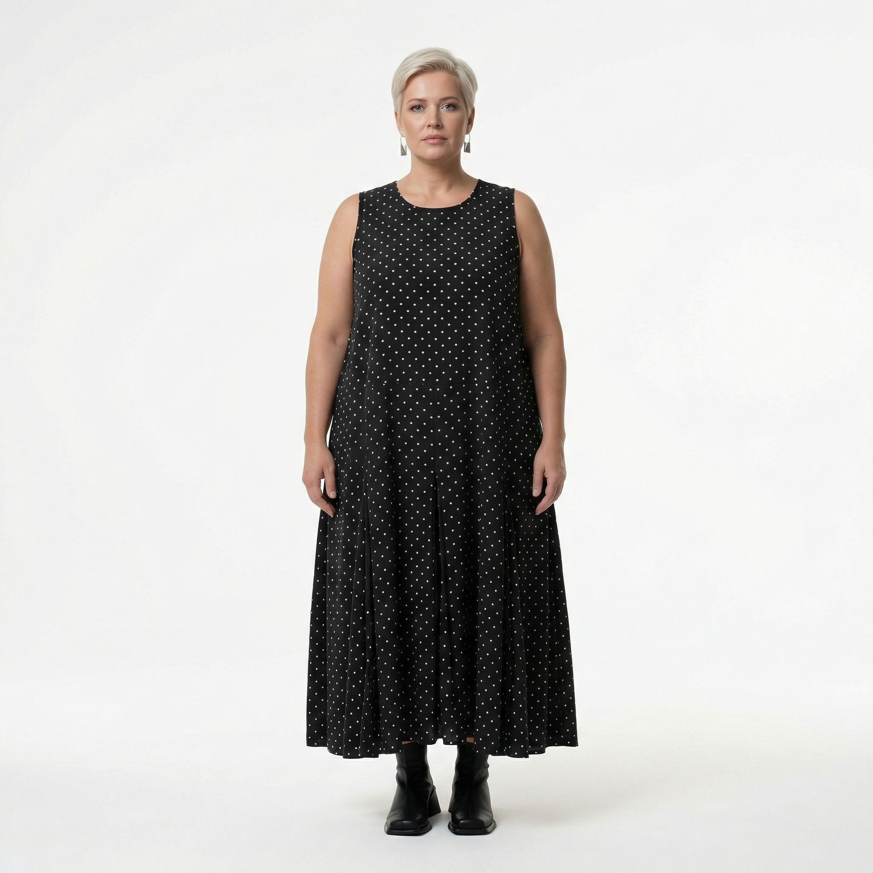 AKH Premium 6972 Kleid, Schwarz-Weiß