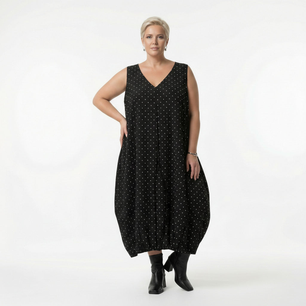 AKH Premium 2288 Kleid, Schwarz-Weiß