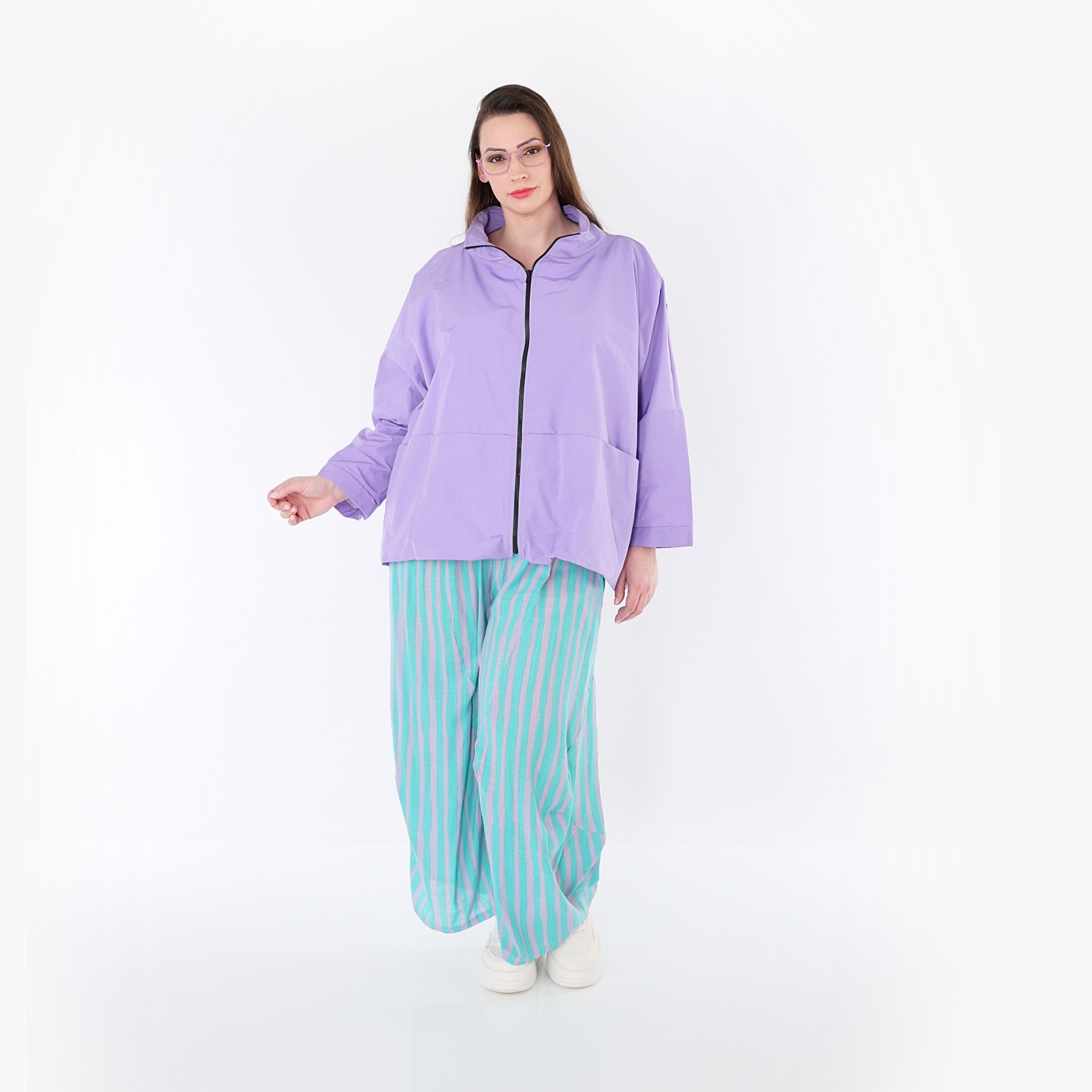 AKH Fashion 6631 Hose, Grün-Flieder
