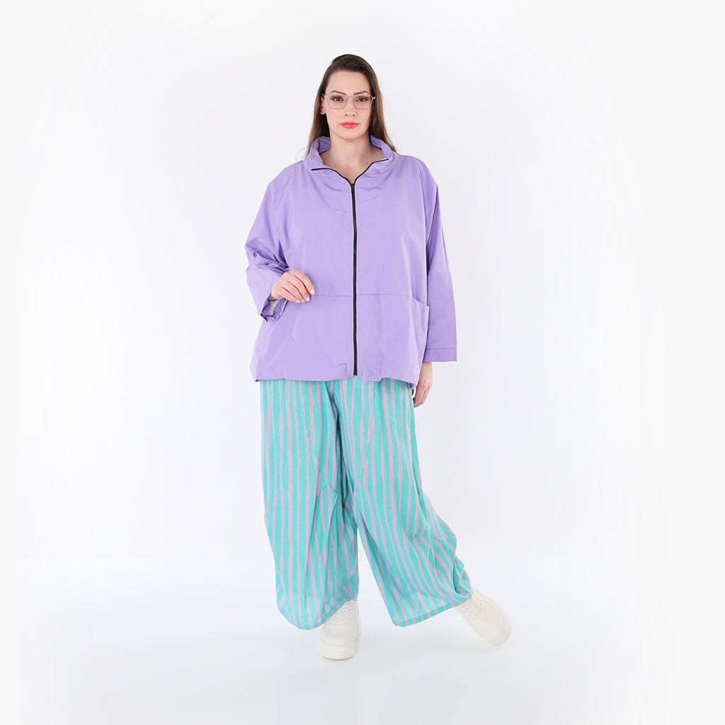 AKH Fashion 6631 Hose, Grün-Flieder