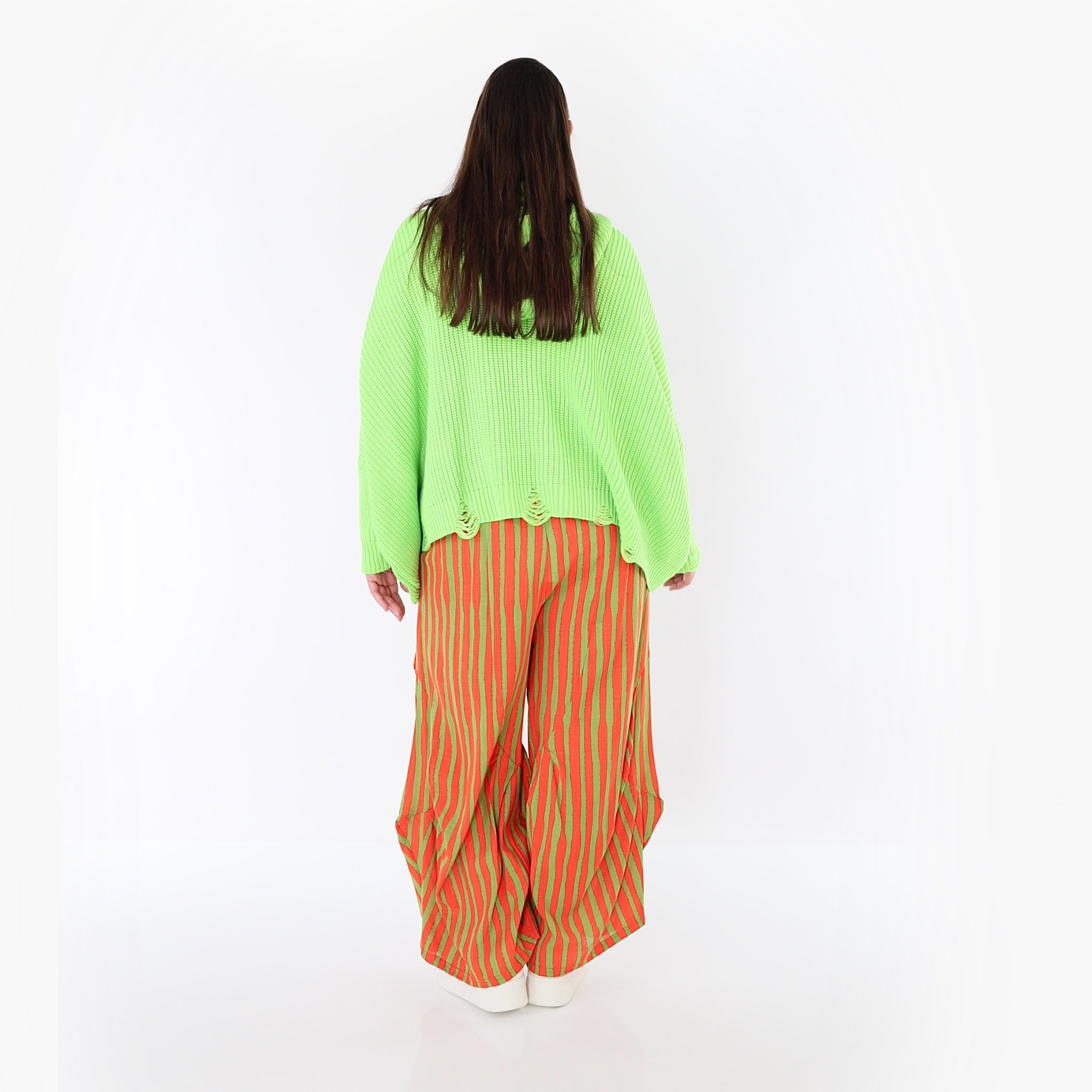 AKH Fashion 6631 Trousers, Orange-Apple Green