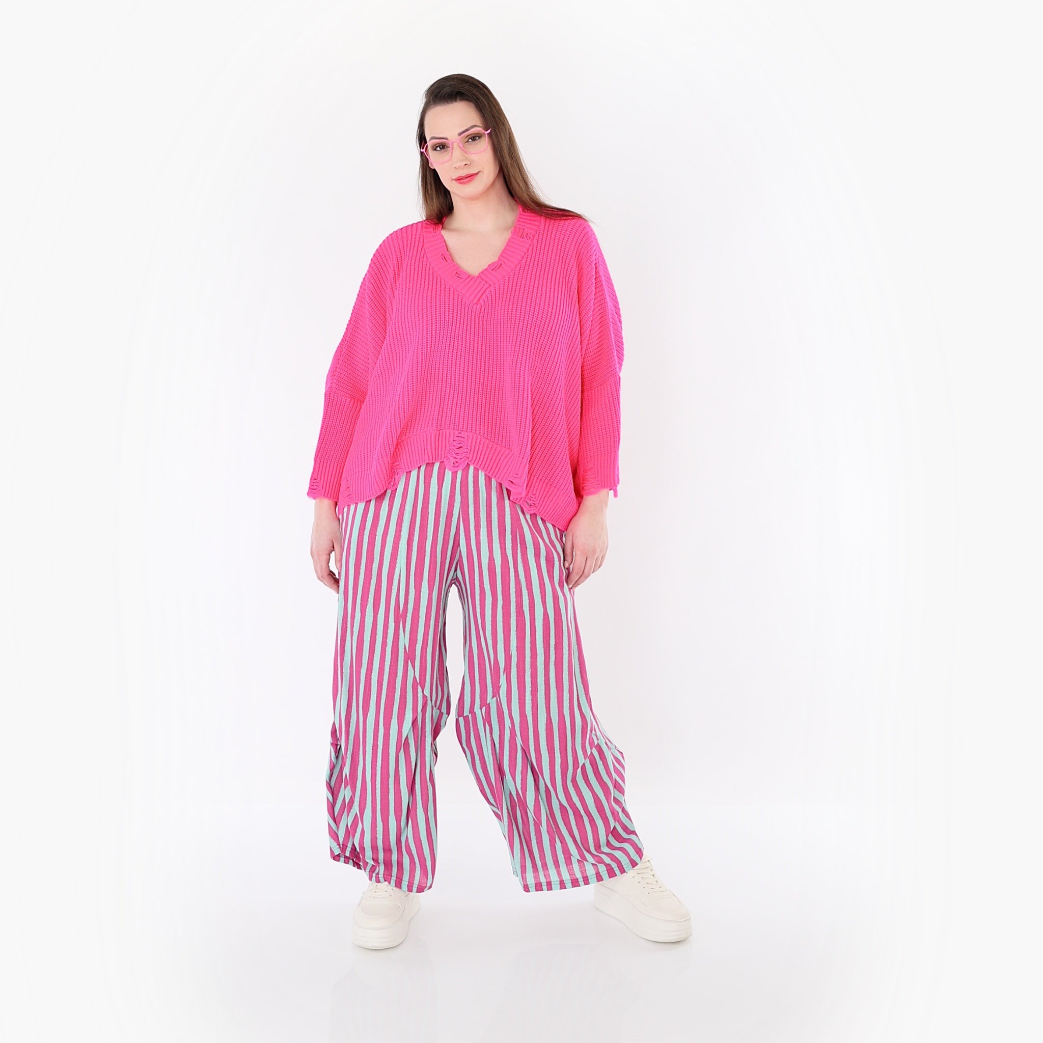 AKH Fashion 6631 Hose, Fuchsia-Mint