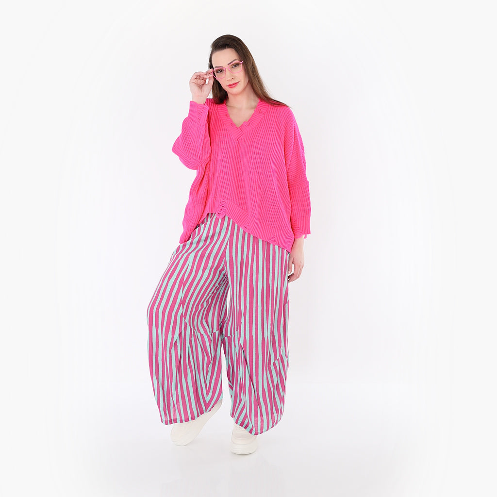 AKH Fashion 6631 Hose, Fuchsia-Mint
